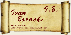 Ivan Borocki vizit kartica